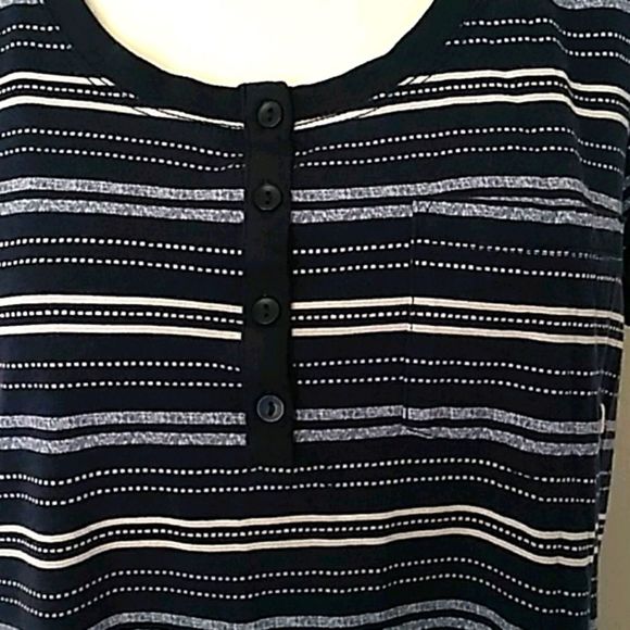 Lucky Brand Blue Stripe T Shirt Trapeze Dress - Picture 4 of 9